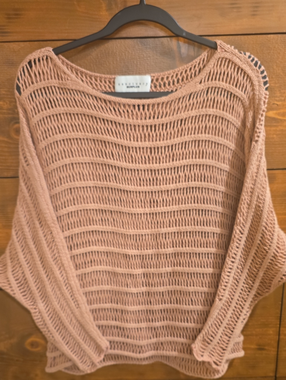 Sanctuary Surplus  Boat Neck Cotton Open Sweater Sz S Blush Color Dolman Boho